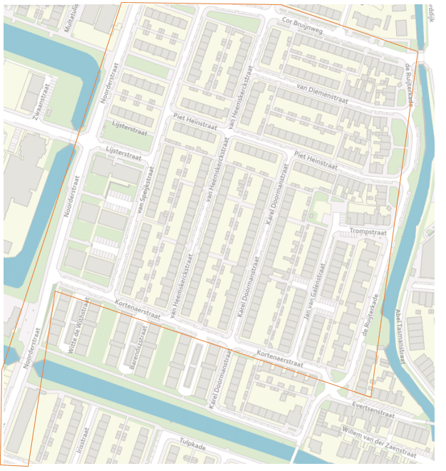 plattegrond waar de boomspiegels worden geplaatst
