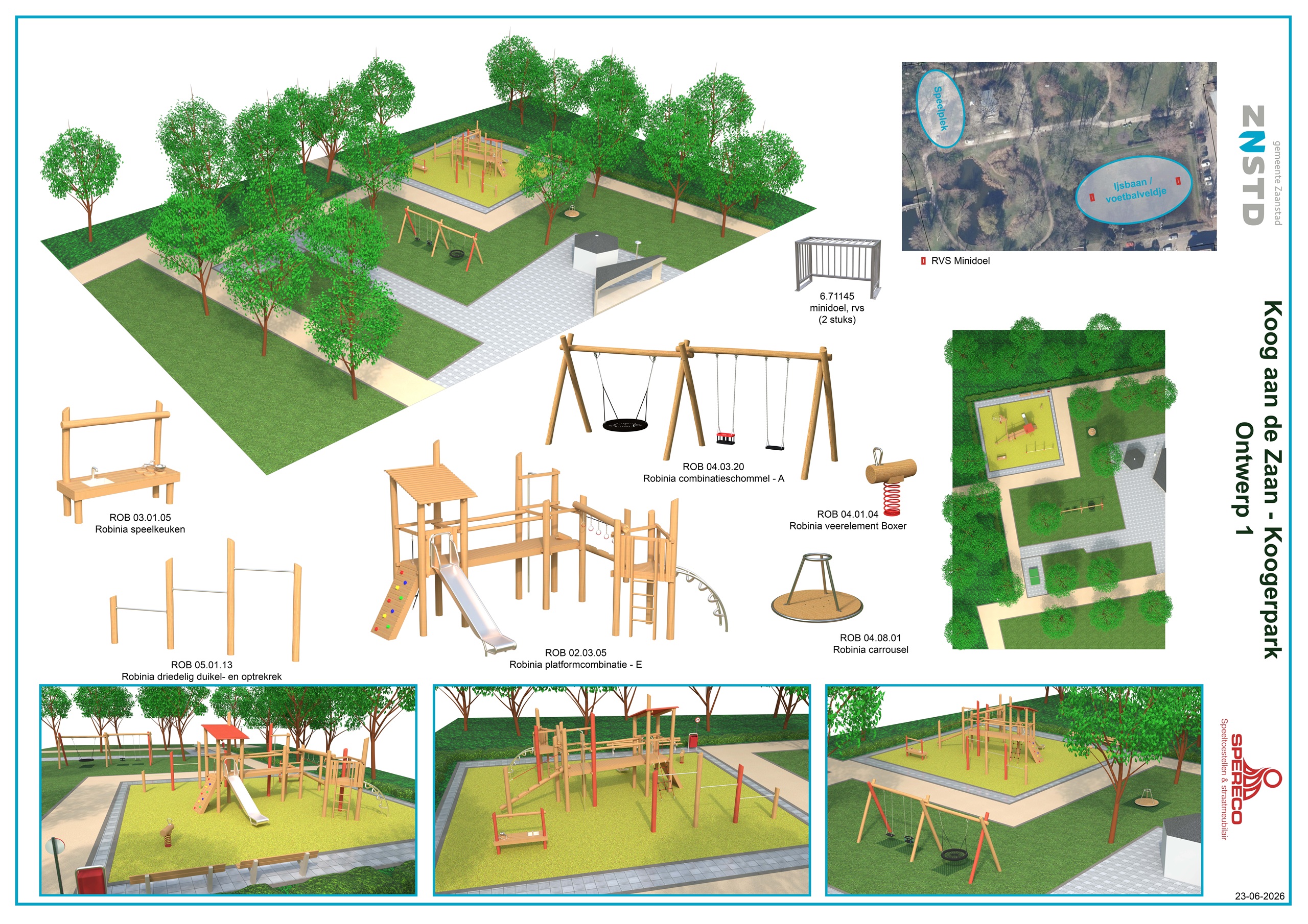 Ontwerp 1 voor Speelplaats Koogerpark
