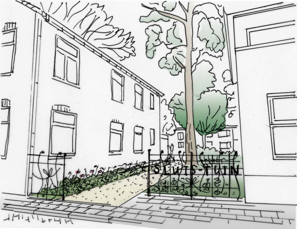 sfeer tekening entree binnentuin