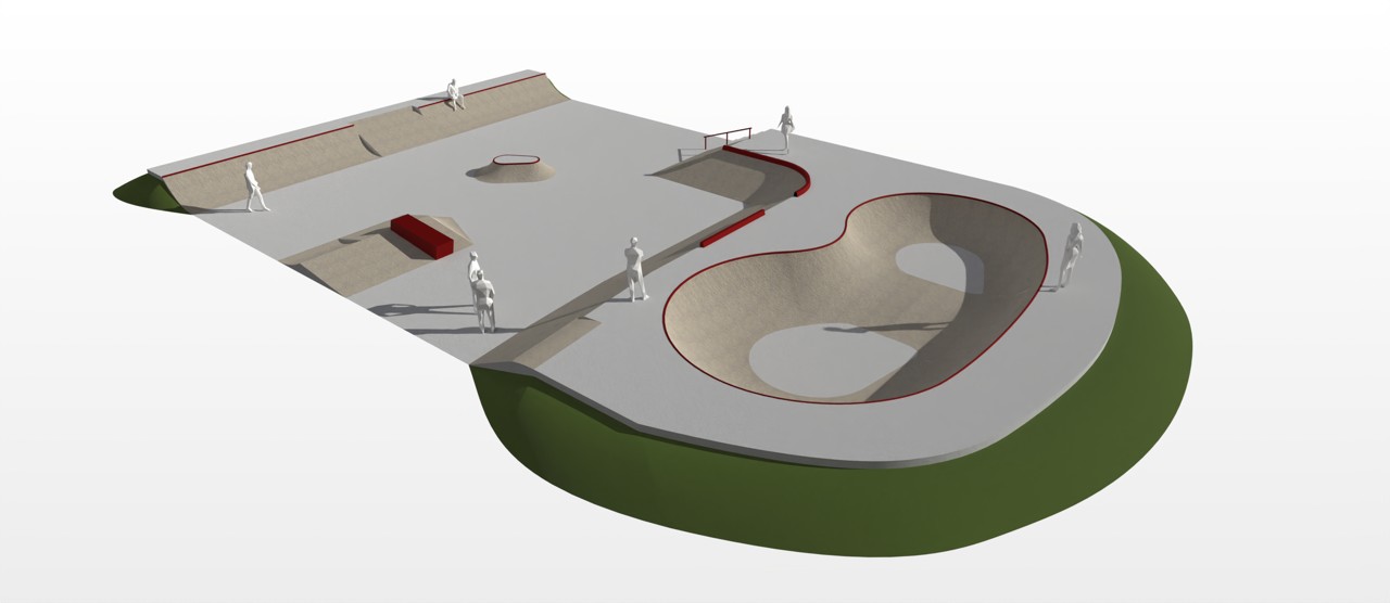 Ontwerp skatebaan tekening 4
