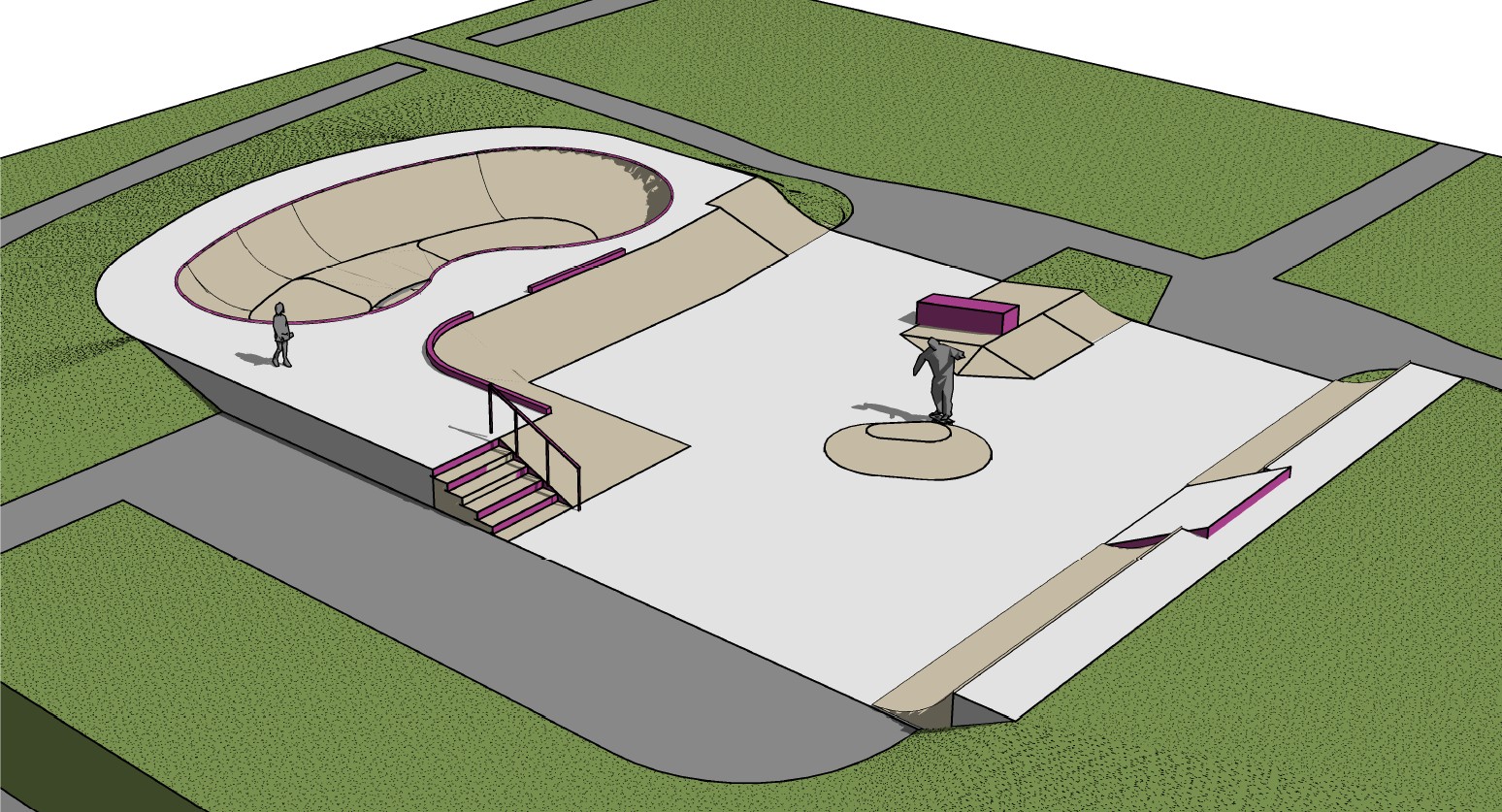 Ontwerp skatebaan tekening 2