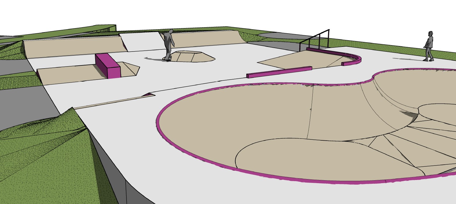 Ontwerp skatebaan tekening 3